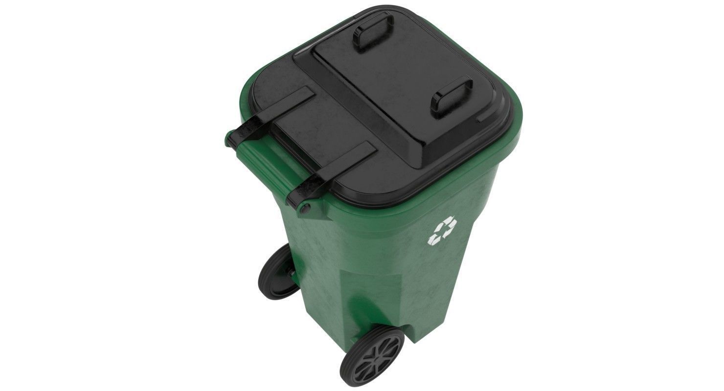 Garbage Container 1 Textured 3D model_2