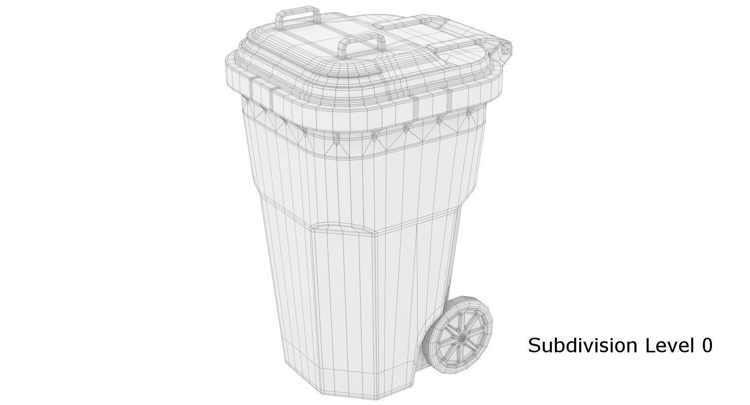 Garbage Container 1 Textured 3D model_7
