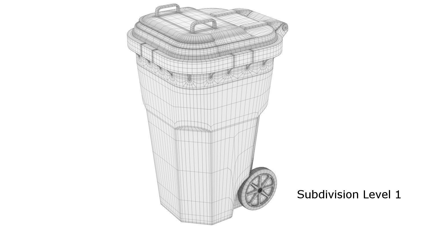 Garbage Container 1 Textured 3D model_8
