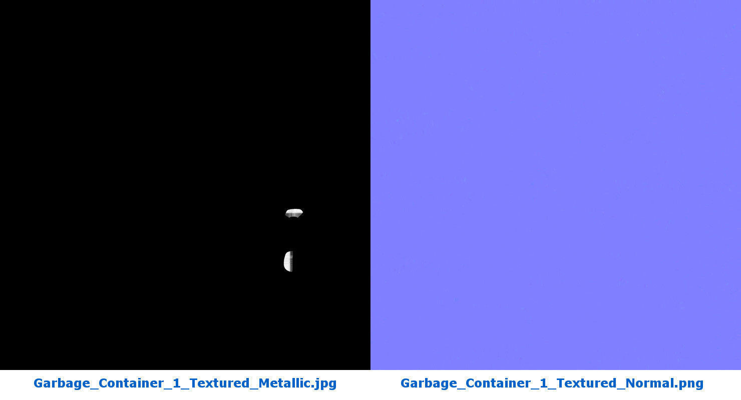 Garbage Container 1 Textured 3D model_13