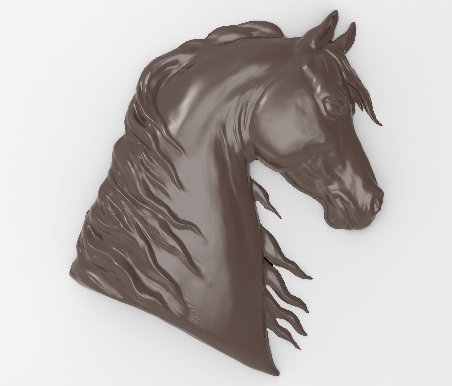 Horse head bas relief for CNC 3D print model_0