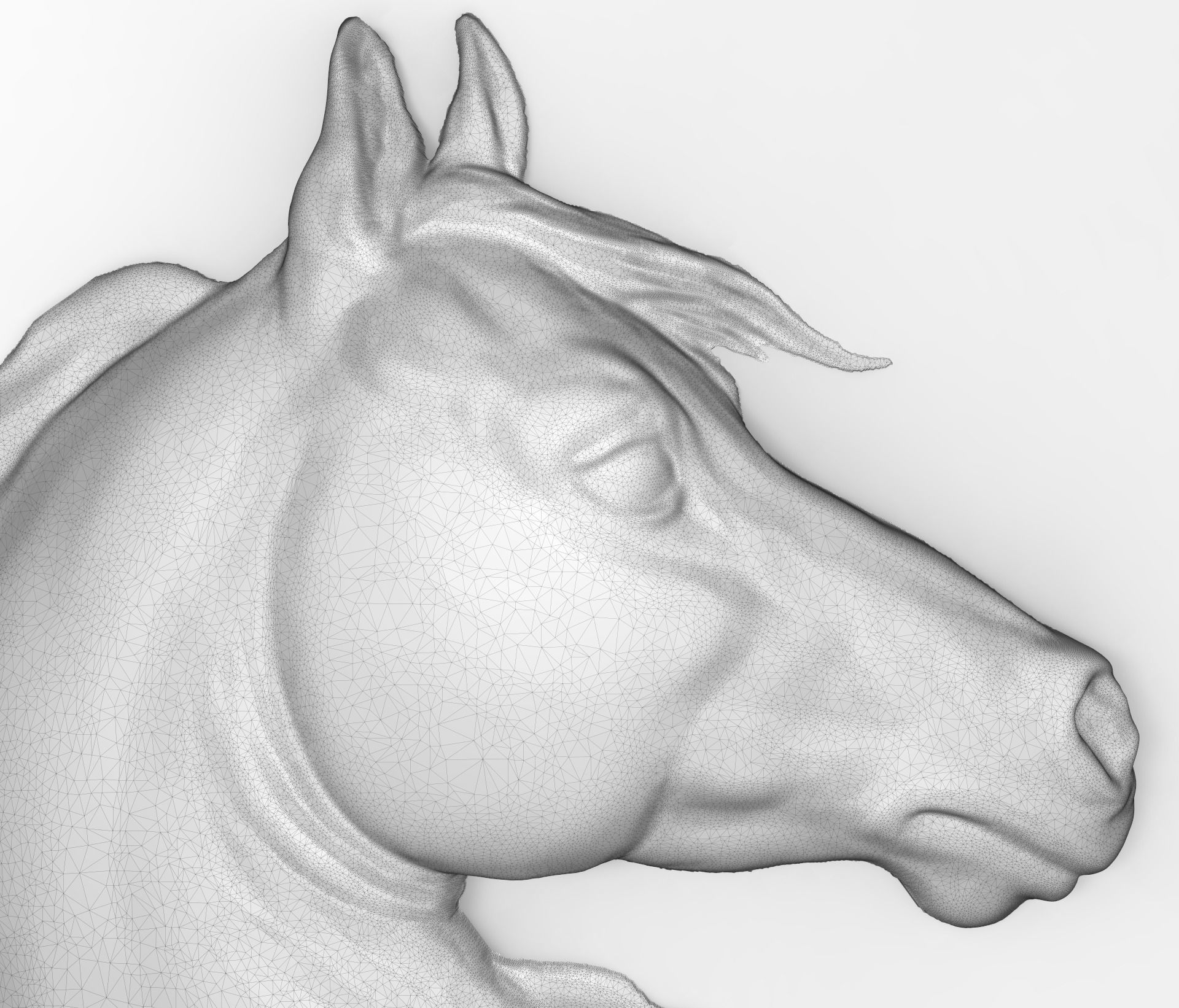 Horse head bas relief for CNC 3D print model_4