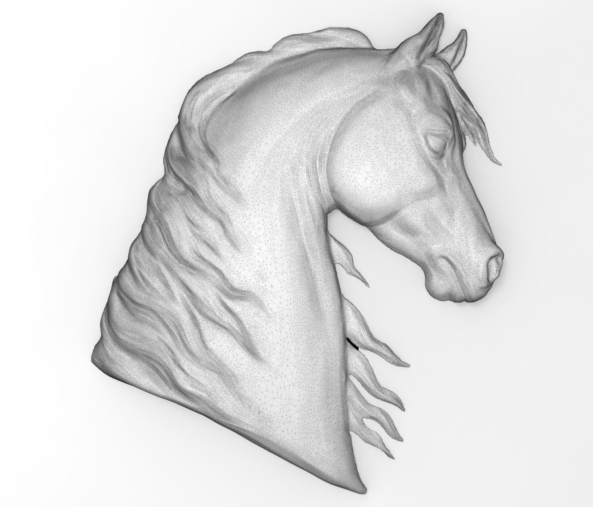 Horse head bas relief for CNC 3D print model_2