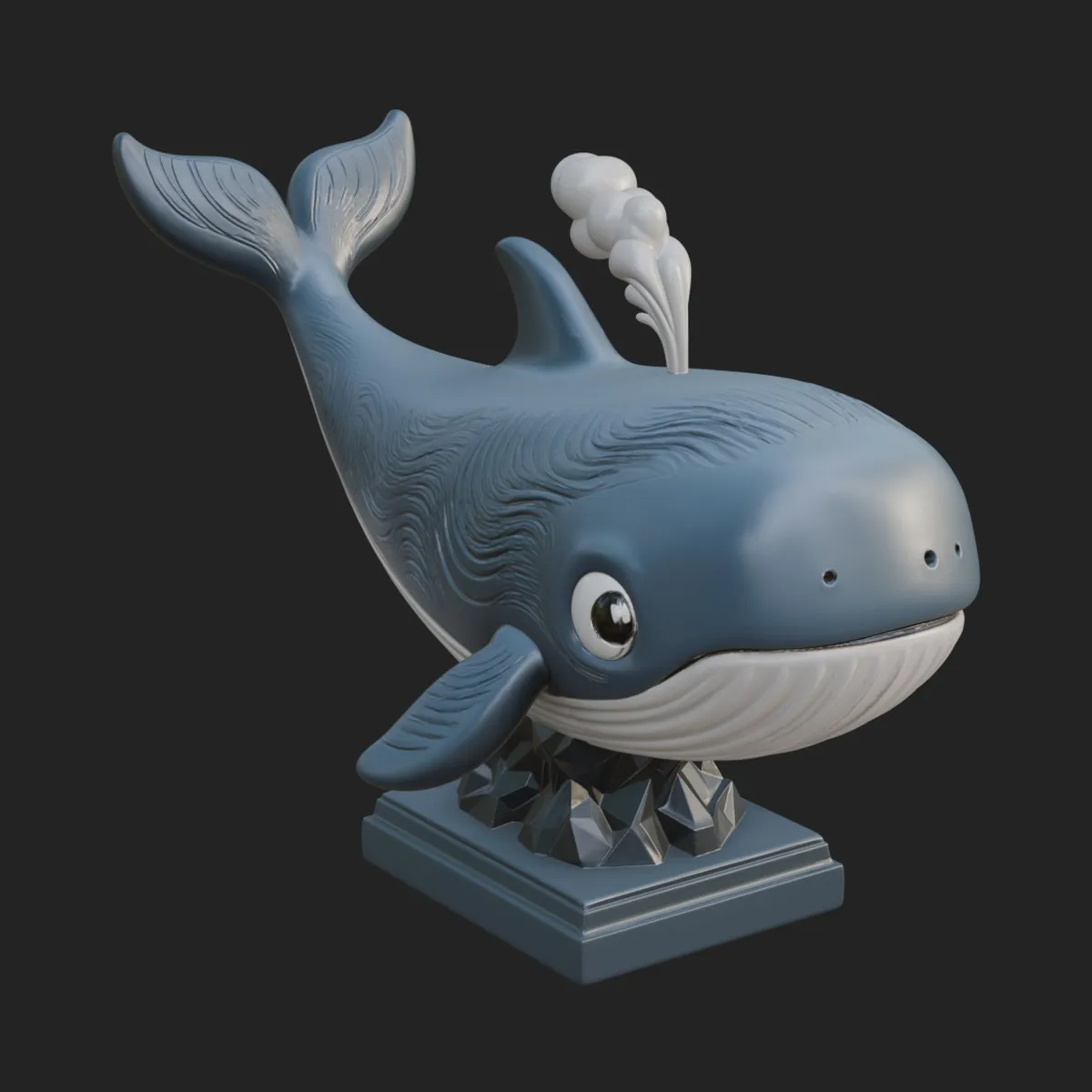 Cute Cartoon Whale Statue Design 1 - 3D Print Model 3D model 3D ...