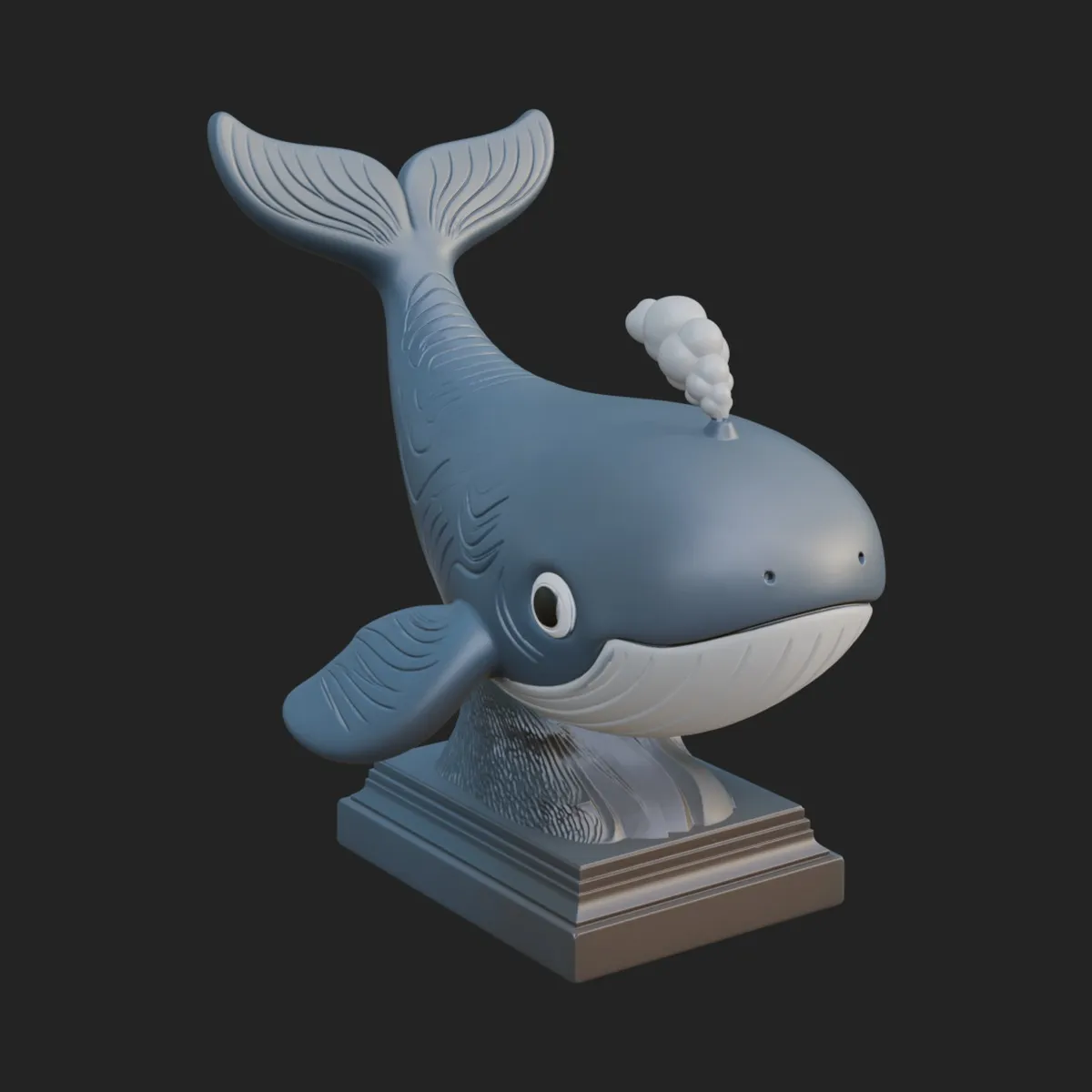 Cute Cartoon Whale Statue Design 3 - 3D Print Model 3D model 3D ...