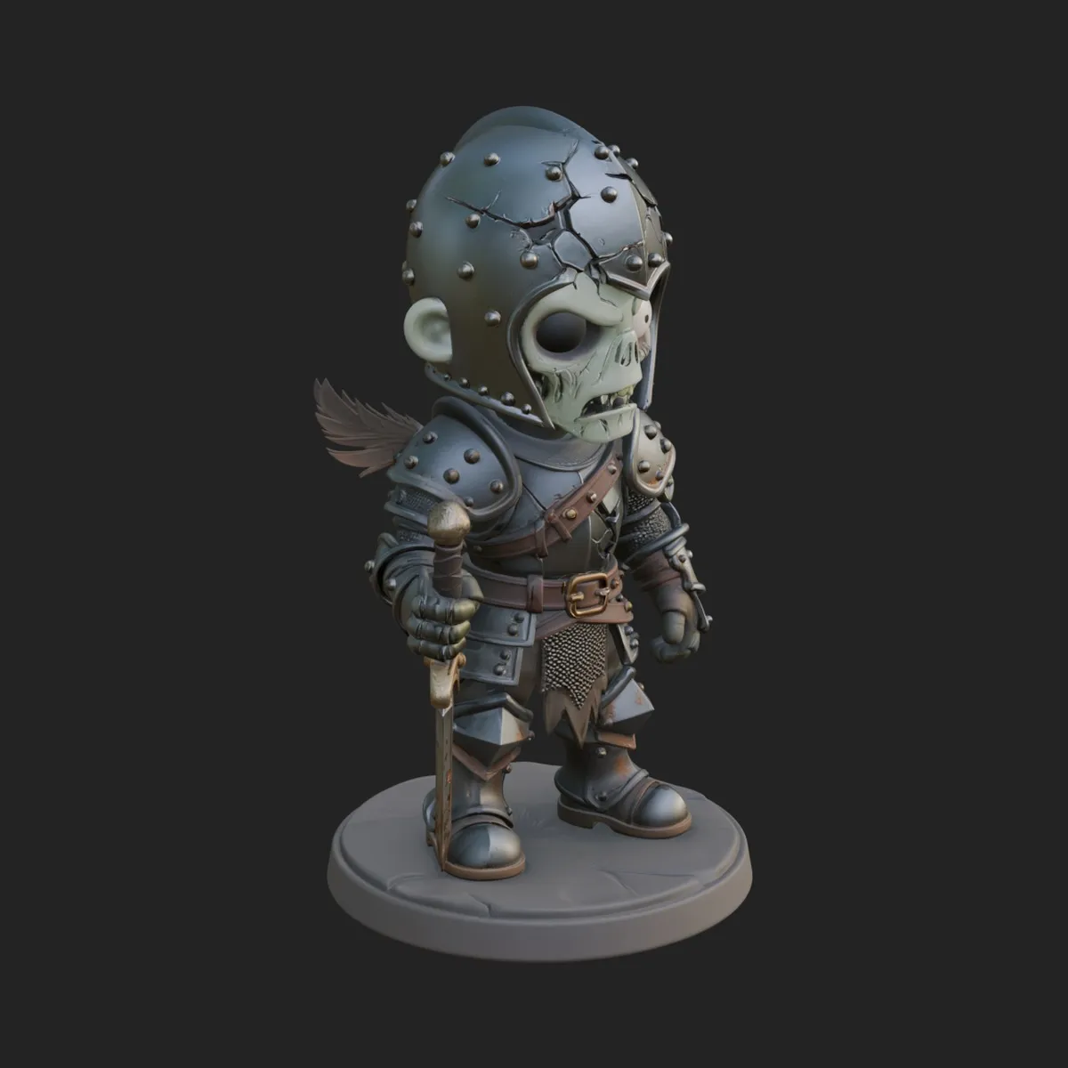 Cartoon Zombie Boy Statue Design 8 - 3D Print Model 3D model 3D ...