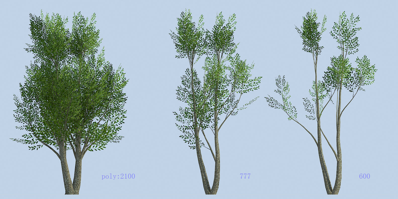 Lowpoly 3Dmodel tree VR AR game 3LOD number18 Low-poly 3D model_2