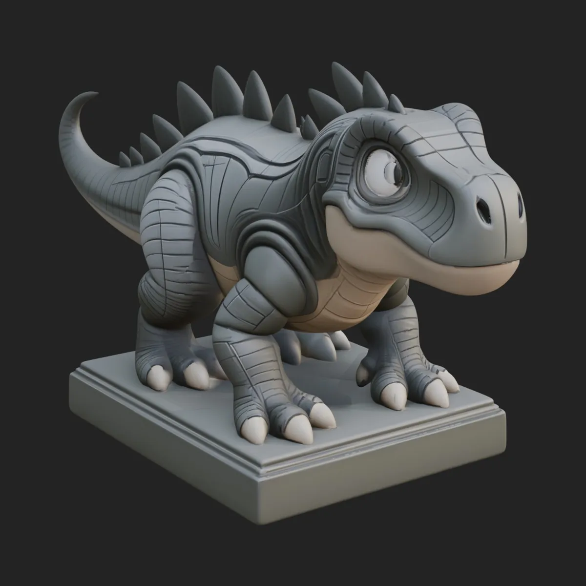 Cute Cartoon Dinosaur Statue Design 1 - 3D Print Model 3D model 3D ...