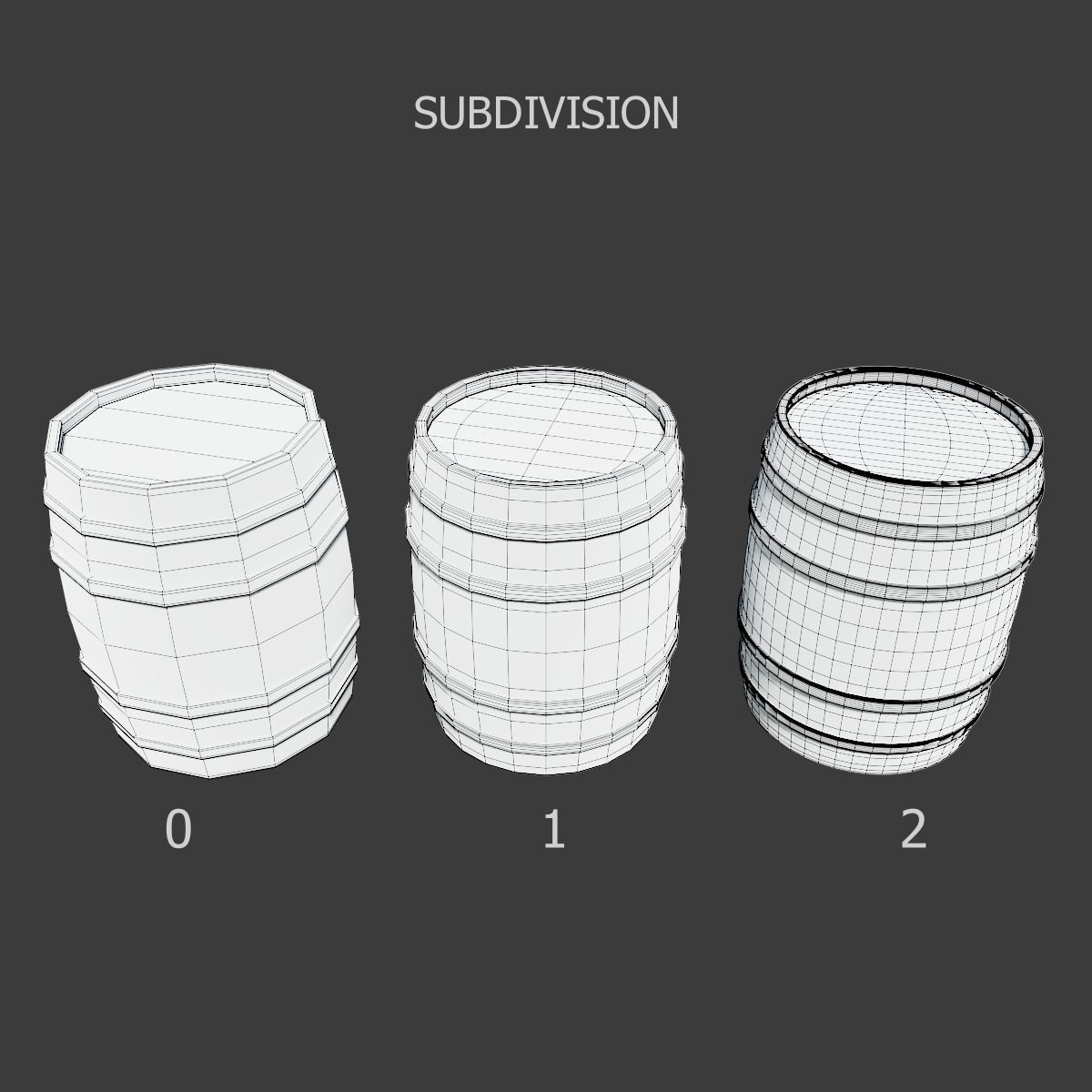 Wooden Barrel Collection PBR Low-poly 3D model_5
