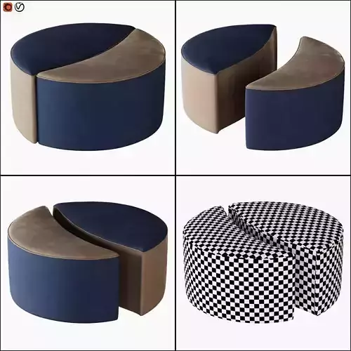 Pouf Bedding Atelier DayDream 3D model