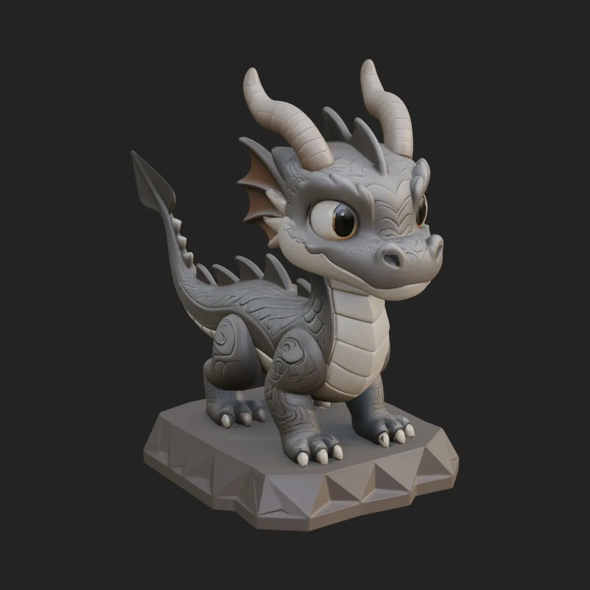 Cute Cartoon Dragon Statue Design 1 3D Print Model 3D Model 3D Cute Cartoon Dragon Statue Design 1 3D Print Model 3D Model 3D