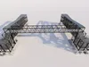 Steel Pedestrian Bridge with Stairs-Industrial Truss Structure 3D model ...