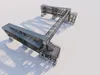 Steel Pedestrian Bridge with Stairs-Industrial Truss Structure 3D model ...