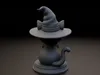 Cute Chibi Black Cat Witch Hat Halloween Statue Spooky Kitty 3D model ...