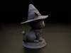 Cute Chibi Black Cat Witch Hat Halloween Statue Spooky Kitty 3D model ...