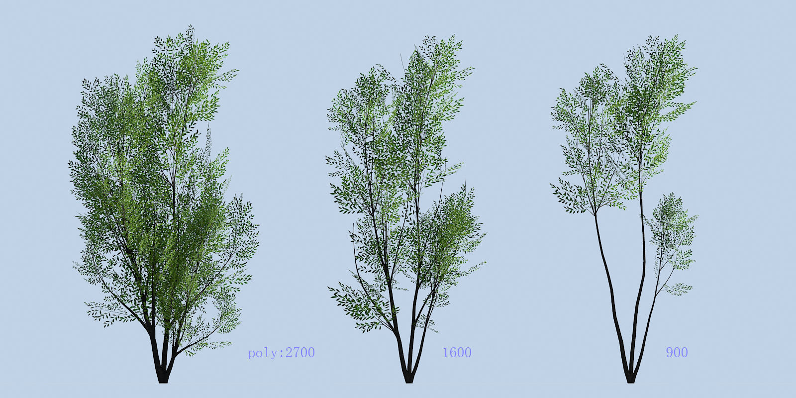 Lowpoly 3Dmodel tree VR AR game 3LOD number26 Low-poly 3D model_1