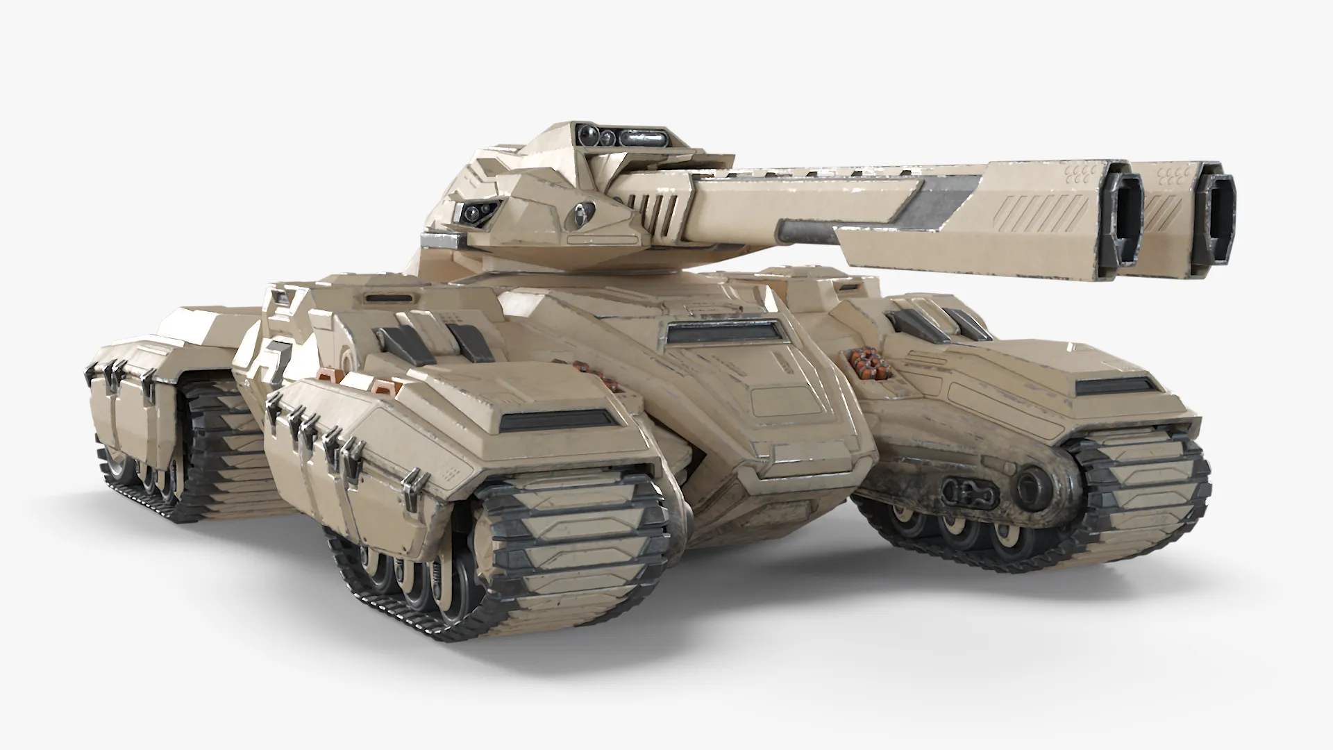 Sci Fi Artillery Battle Tank Sand Color 3D model | CGTrader
