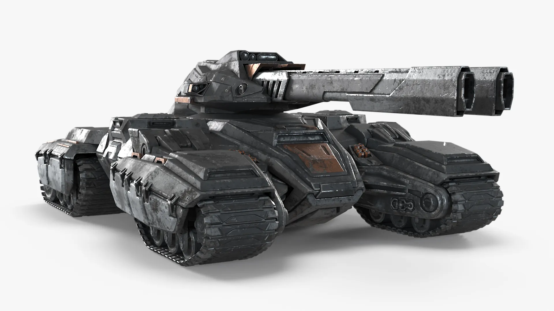 Fantastic Combat Tank with Damaged 3D model | CGTrader
