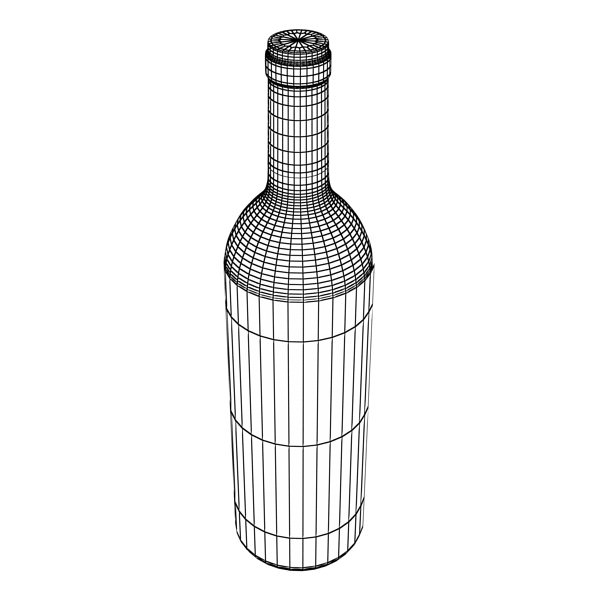 Wine Rack 6 and 2 Wine Bottles 3D model_20