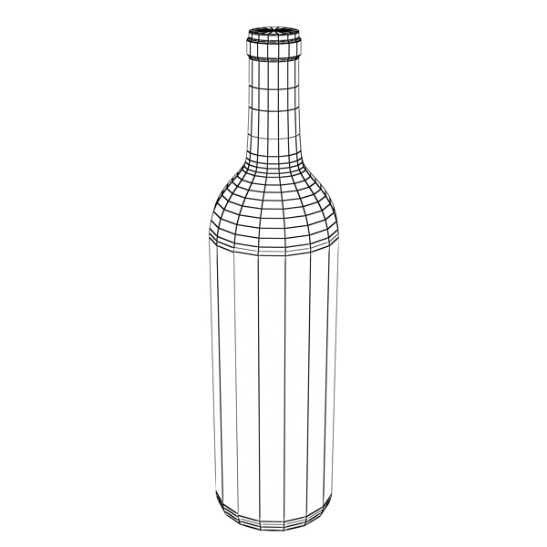 Wine Rack 6 and 2 Wine Bottles 3D model_31