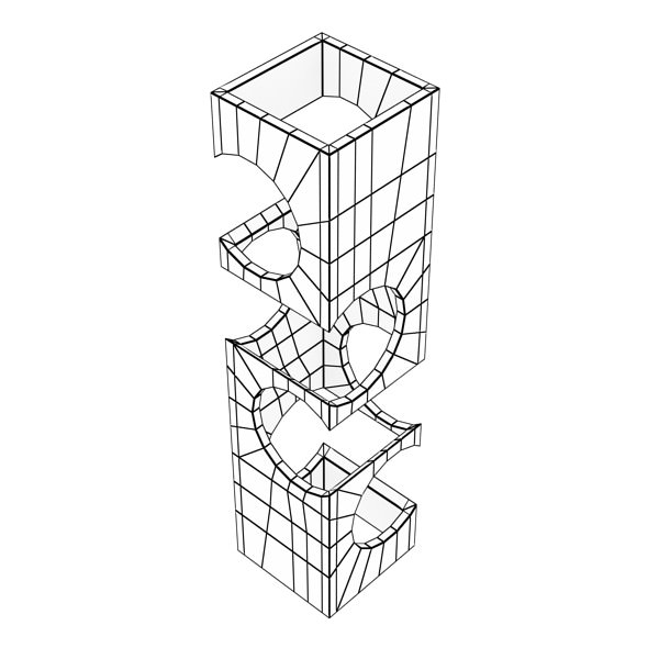 Wine Rack 6 and 2 Wine Bottles 3D model_9