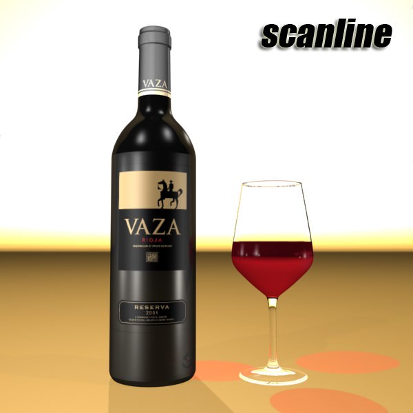 Wine Rack 6 and 2 Wine Bottles 3D model_19