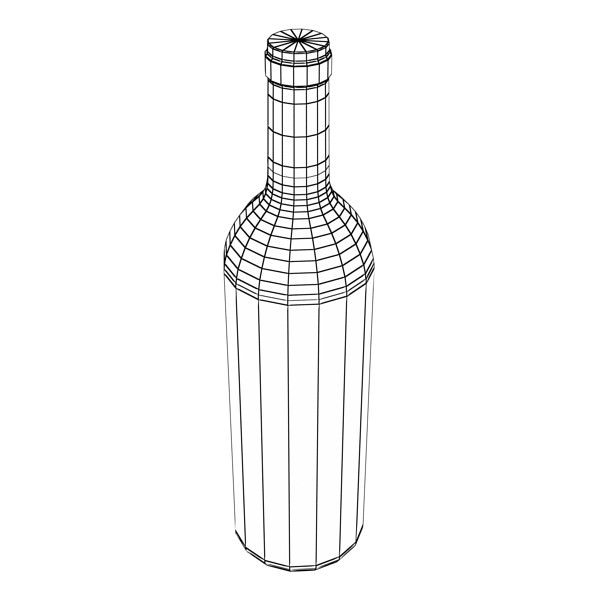 Wine Rack 6 and 2 Wine Bottles 3D model_21