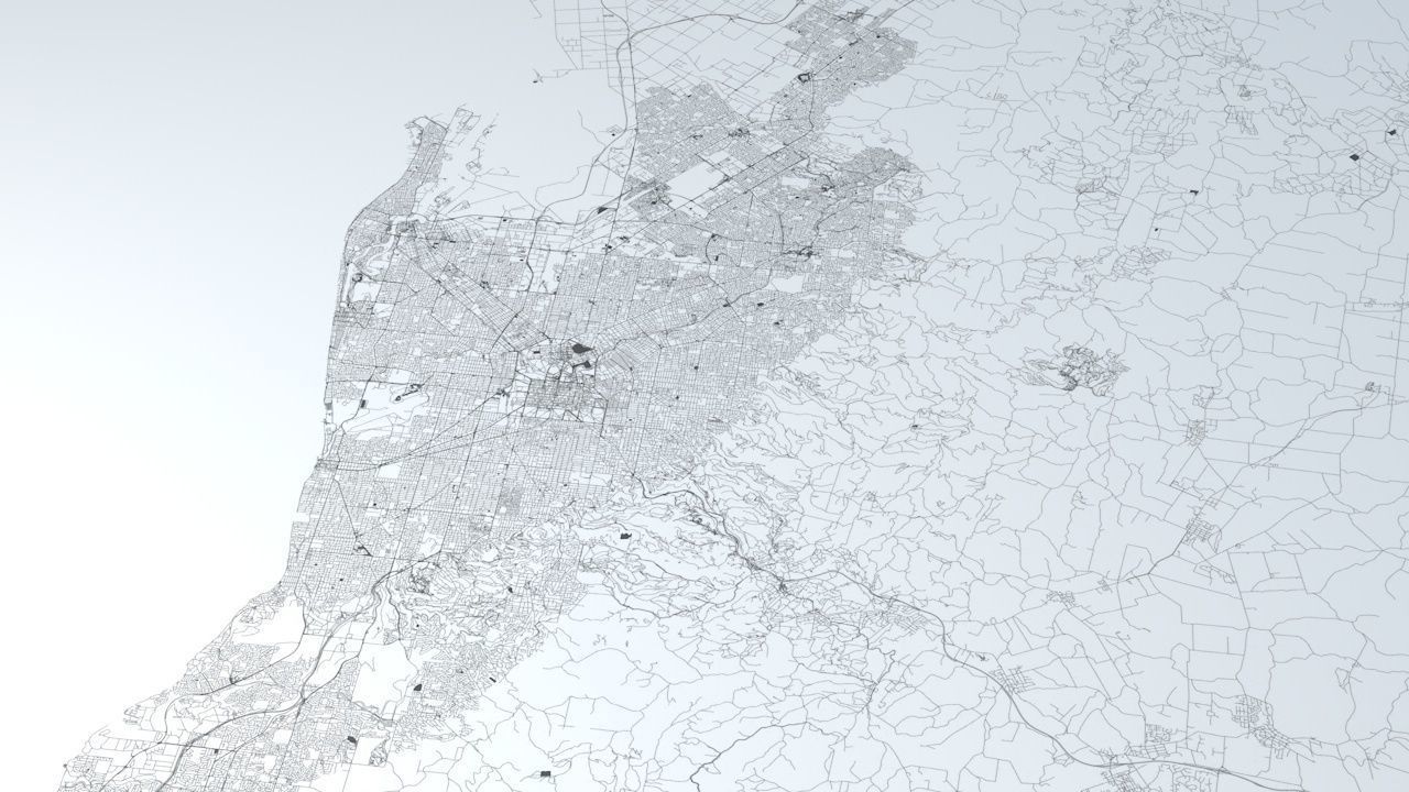 Adelaide Road Network and Streets 3D model_3