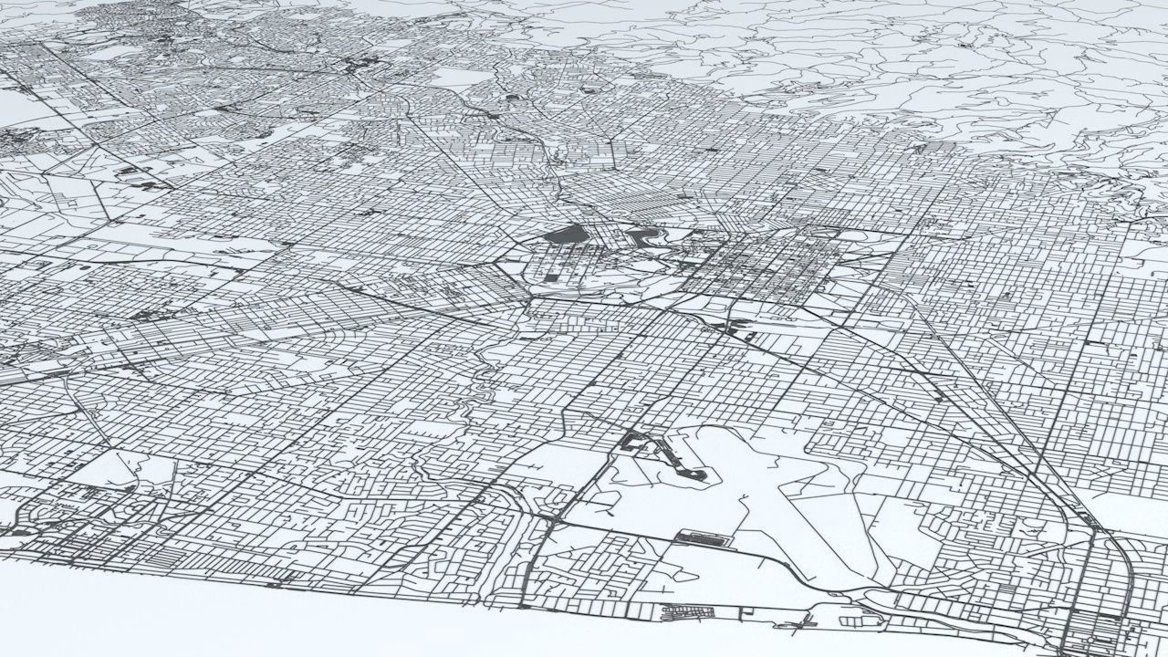 Adelaide Road Network and Streets 3D model_1