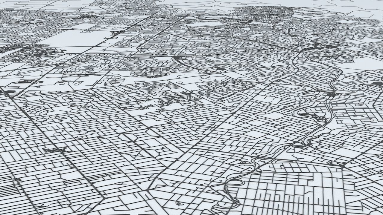 Adelaide Road Network and Streets 3D model_7