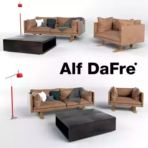 Elegant leather sofa   armchair  Alf DaFre