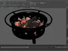 Outdoor Fire Pit with Firewood Open 3D model | CGTrader