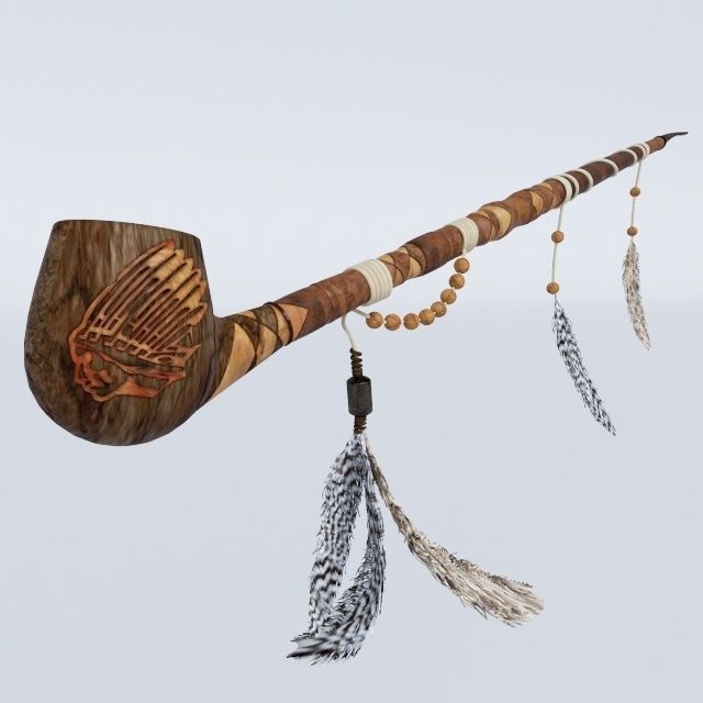Peace-pipe pipe 3D model_2