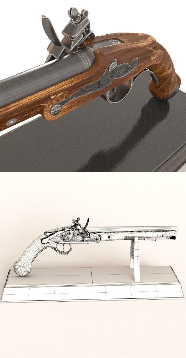 Flintlock  Pistol 3D model_1