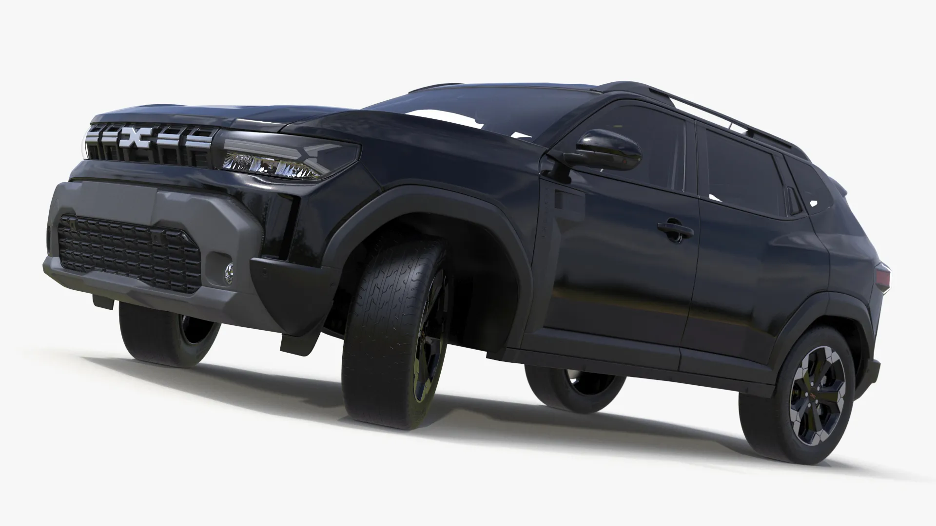 Dacia Duster 2024 Crossover Black Rigged 3D model rigged | CGTrader