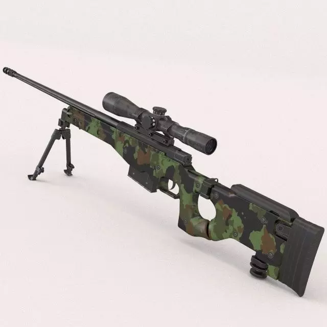 Sniperrifle camouflage rifle 3D model_0