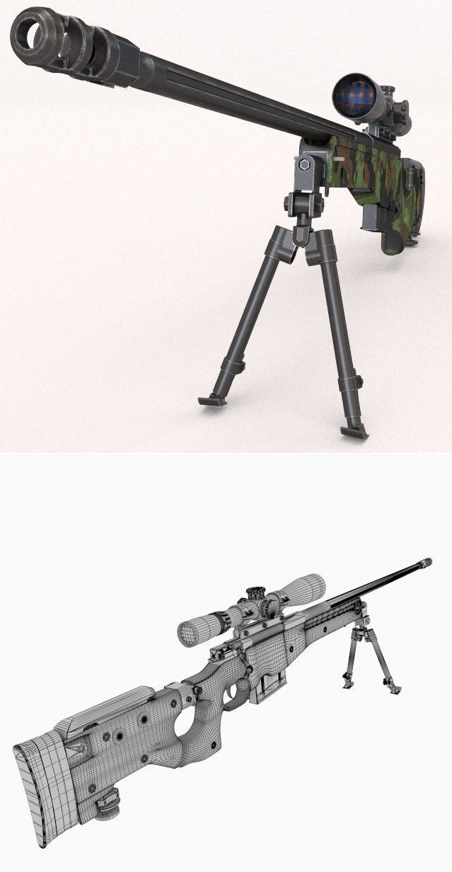 Sniperrifle camouflage rifle 3D model_2