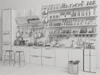 3D model Modern Kitchen Interior with Appliances Scene VR / AR / low ...
