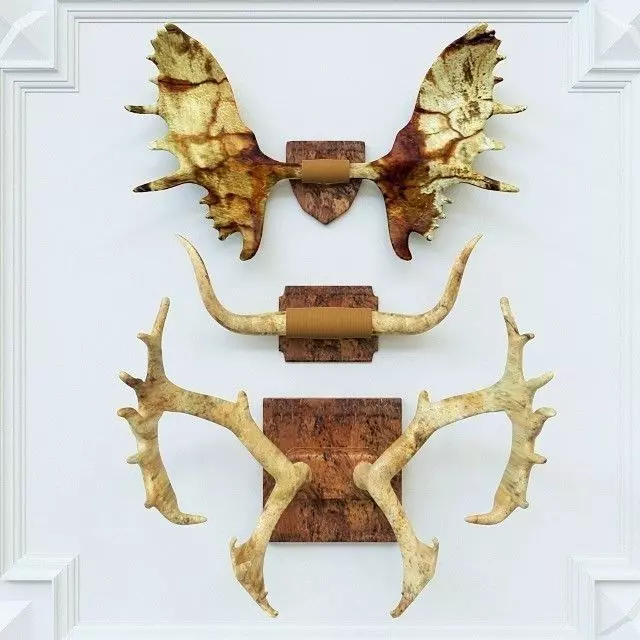 Horns deer antler wall art 3D model_0