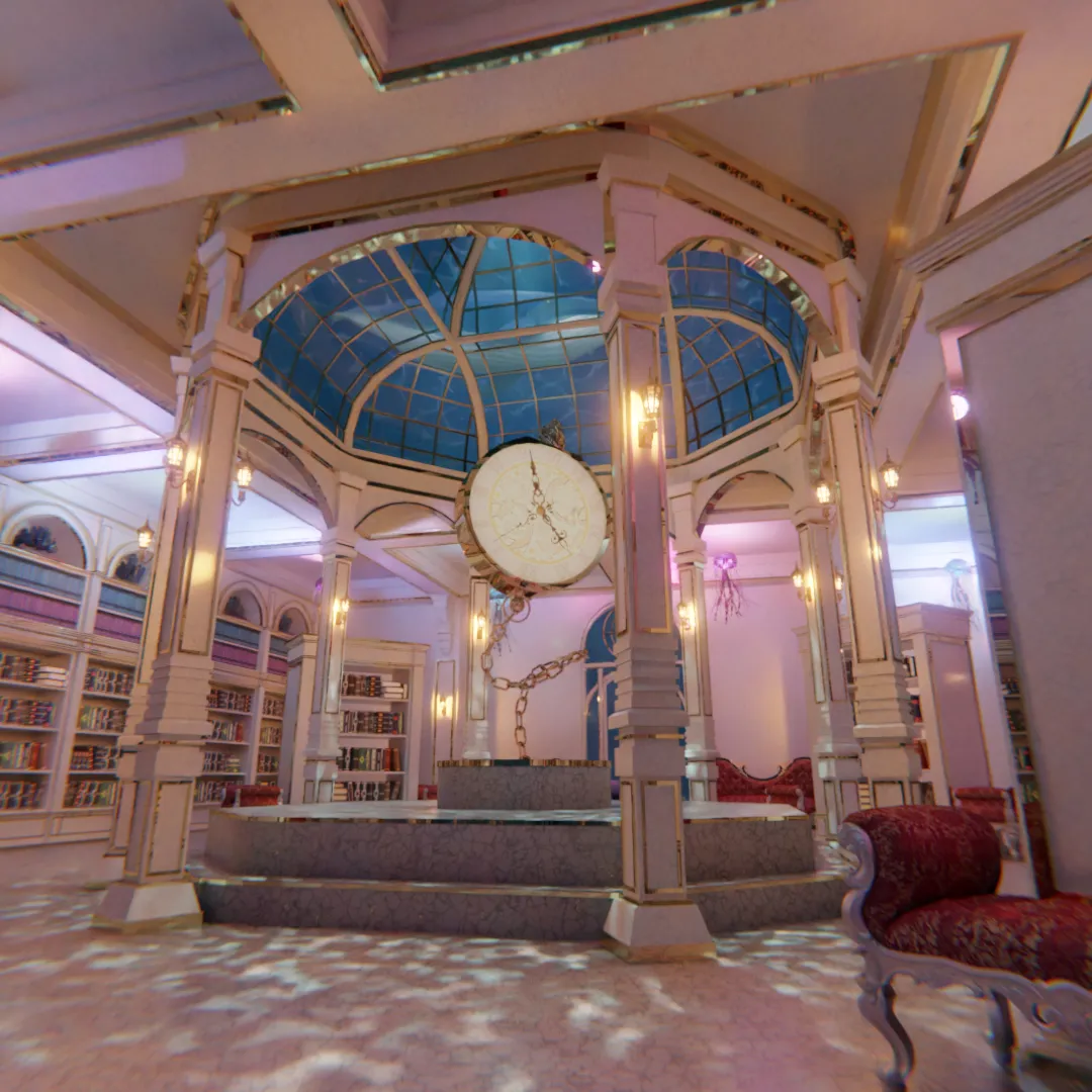 Fantasy Underwater Library 3D model | CGTrader