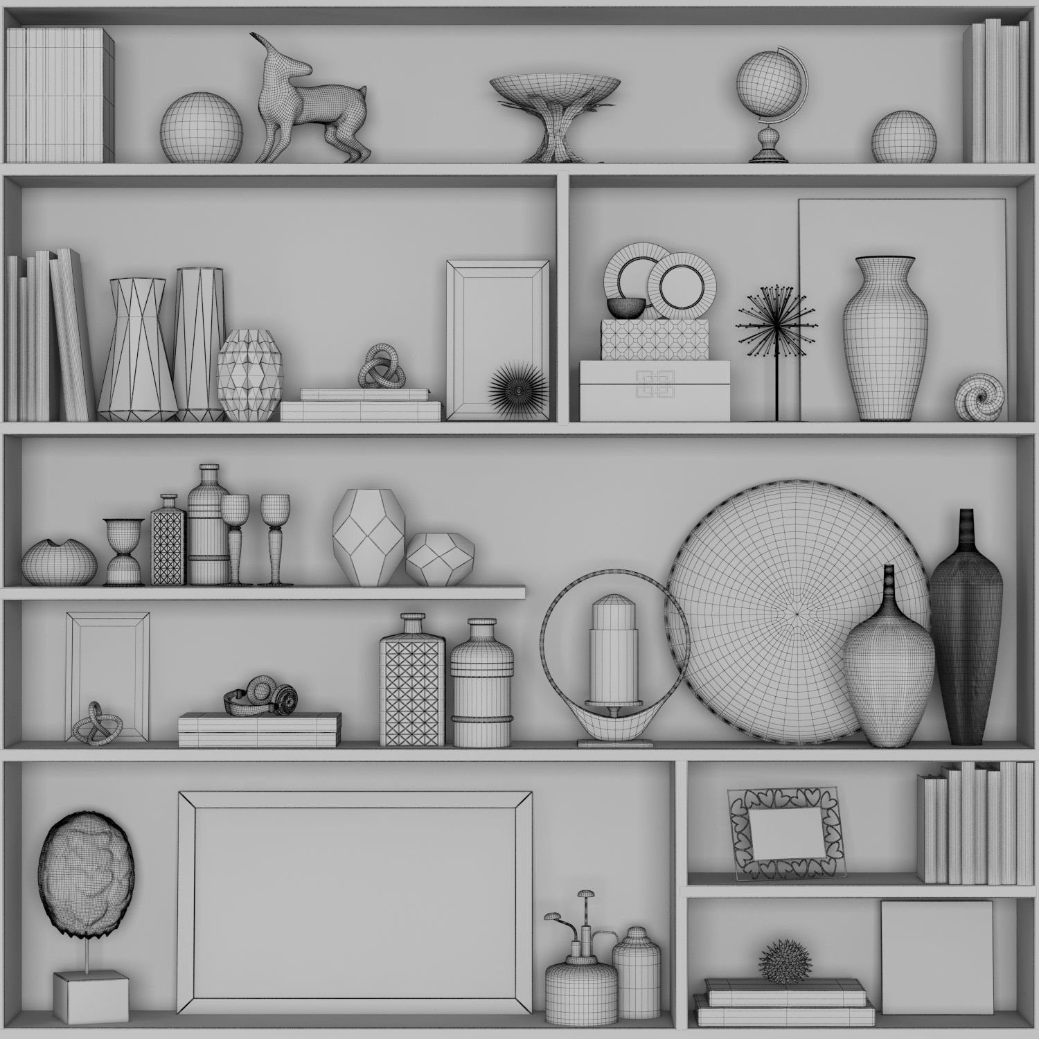 decorative set number Shelves 37 3D model_1