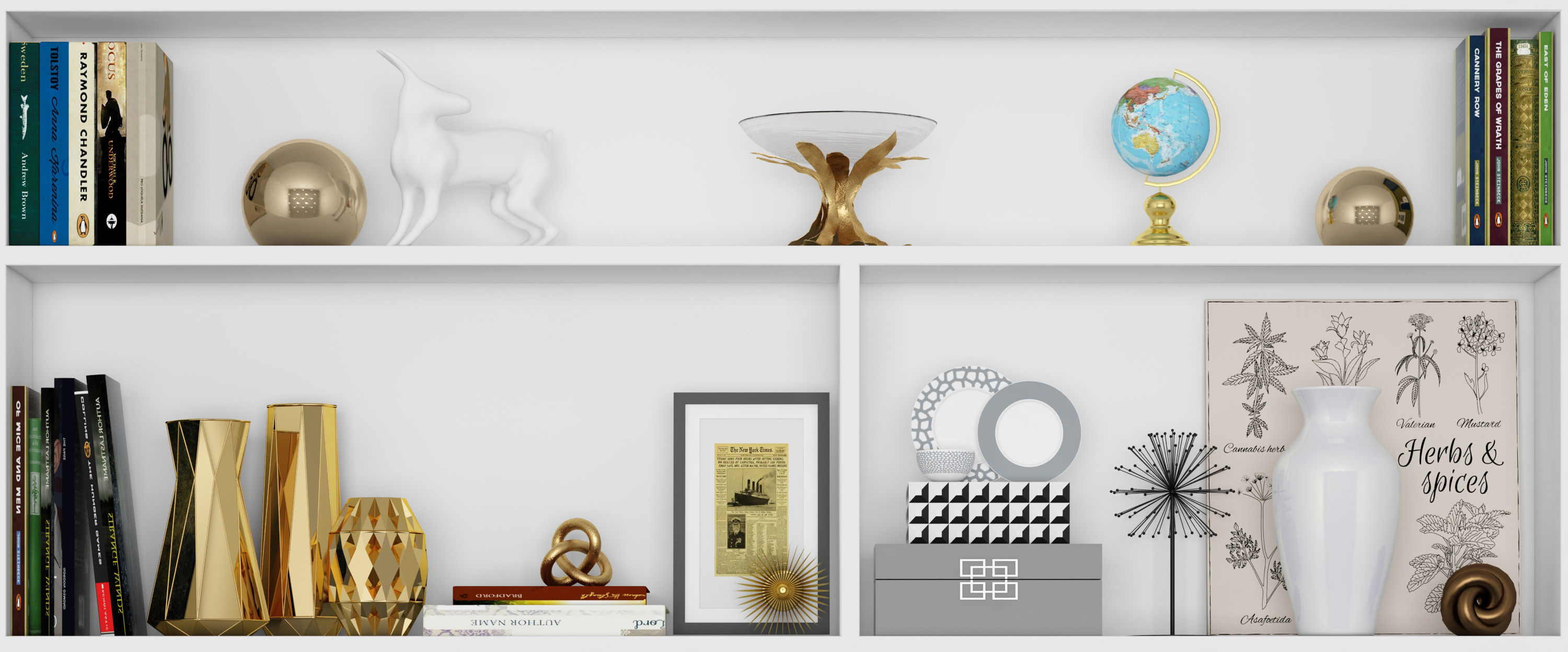 decorative set number Shelves 37 3D model_2