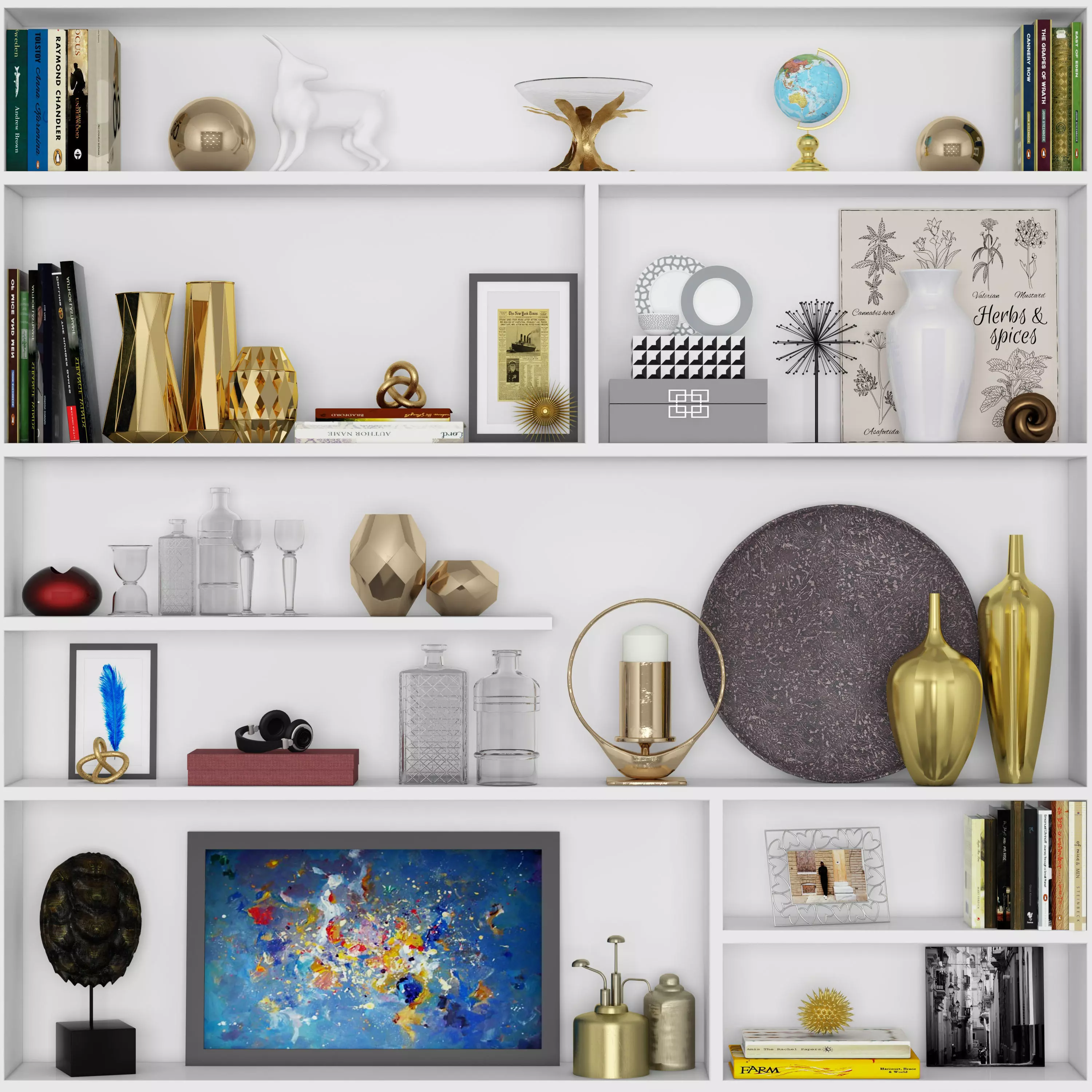 decorative set number Shelves 37 3D model_0