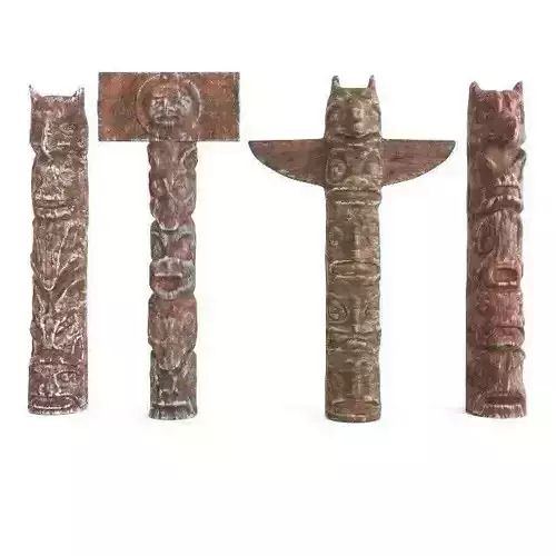 Totem poles - 3D model