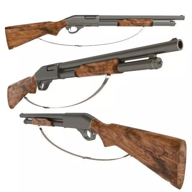 Shotgun m870 3D model_0