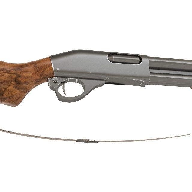 Shotgun m870 3D model_1