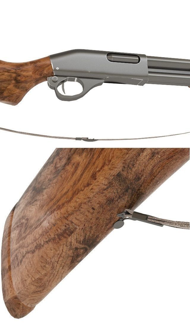 Shotgun m870 3D model_2