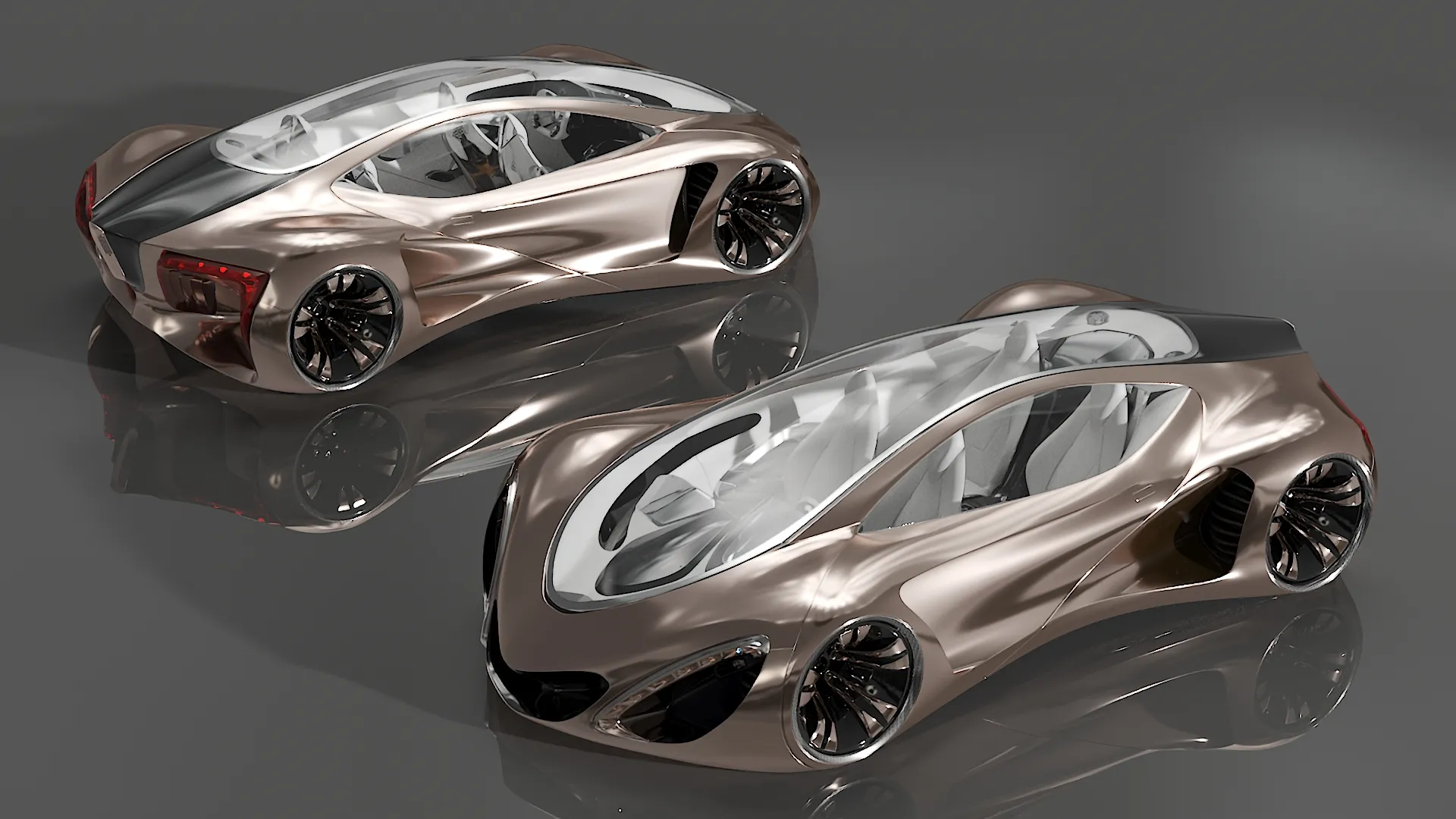 3d Form Coloring Futuristic Concept Car Design Petra Gold Color 3D model | CGTrader