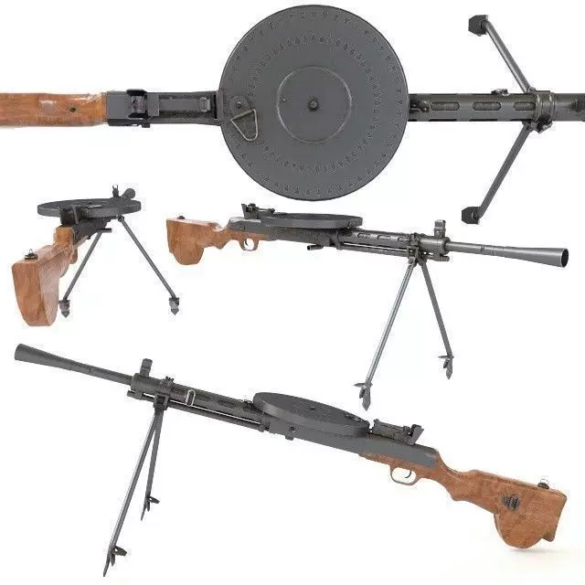 DP machinegun degtyareva 3D model_0