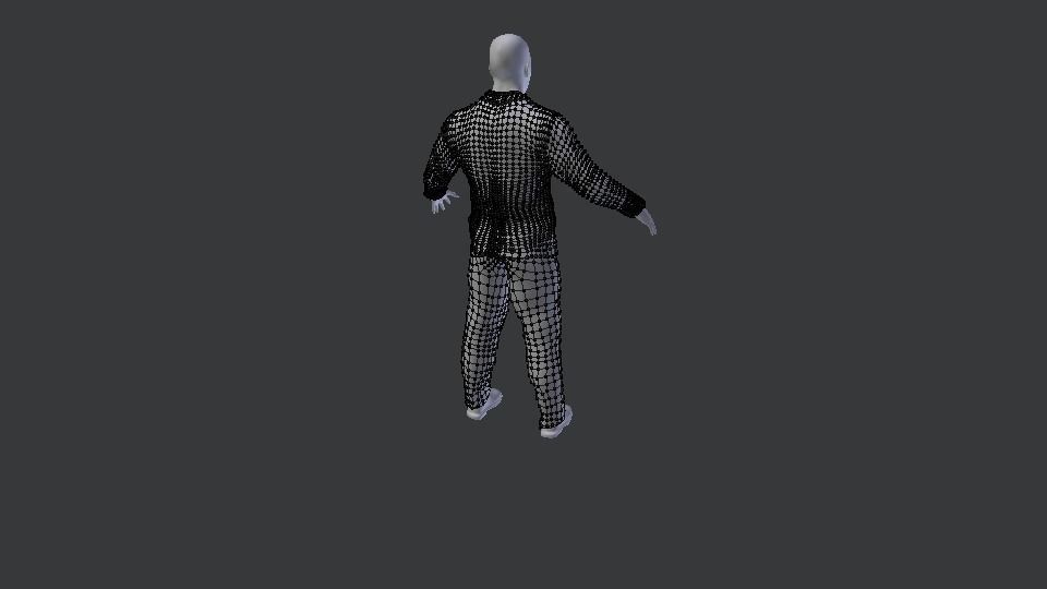ManWhite man in suit Low-poly 3D model_3